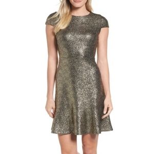 Michael Kors Metallic Foil Print Dress